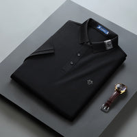 الحرير الجليد قصيرة الأكمام تي شيرت للرجال أبي فستان صيفي الوجه طوق الأعمال ملابس رجالية عادية عيد الأب