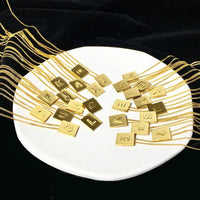 Stainless steel square letter necklace design titanium steel 26 letter necklace for women