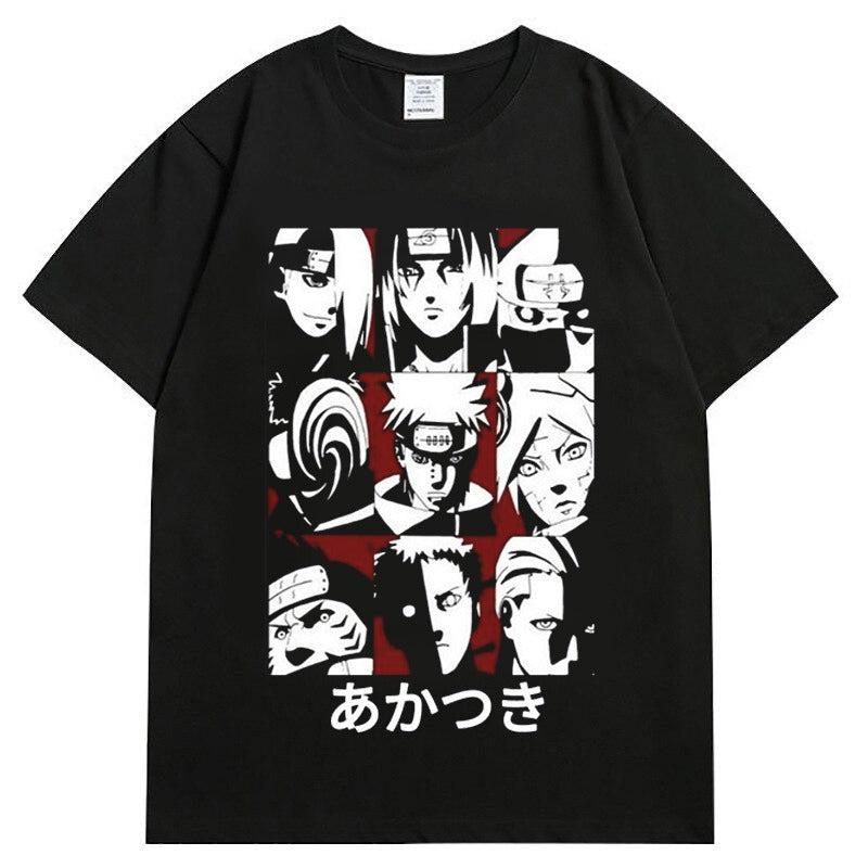 Summer anime cartoon Naruto Uchiha Itachi printed pure cotton short sleeved men's and women's T-shirt top