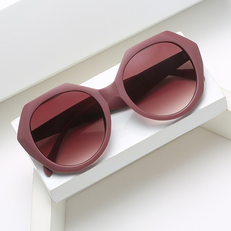 New Fashion Irregular Frame Sunglasses Ladies Ins Trendy Striped Large Frame Sunglasses