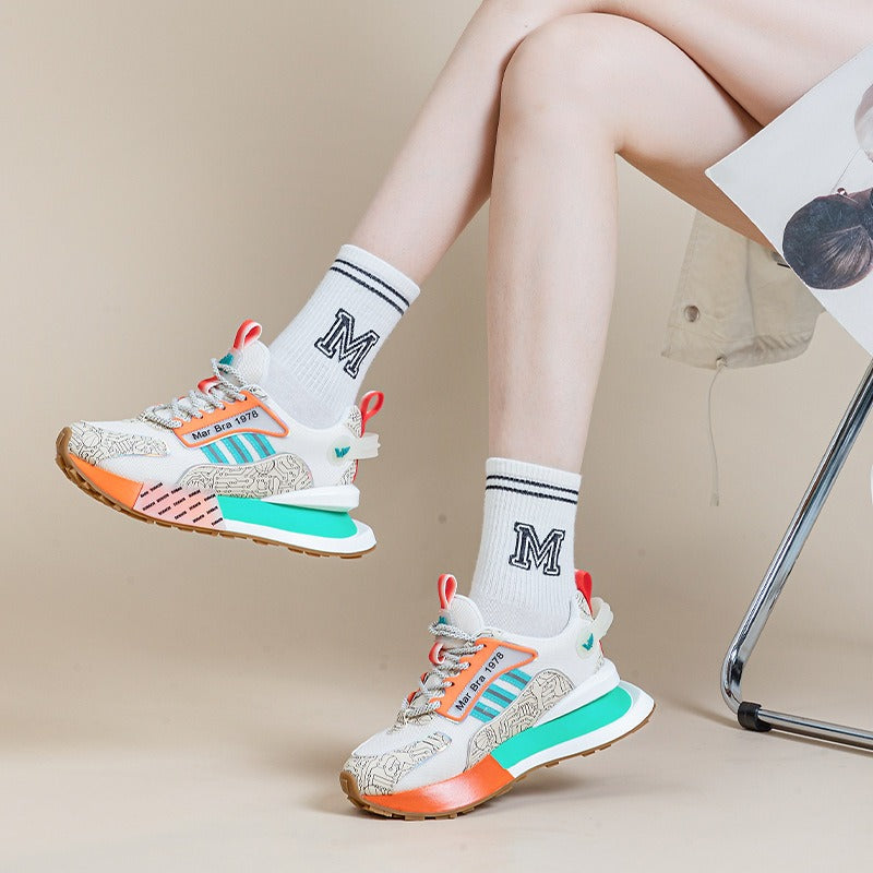 Summer mesh breathable women's shoes popular lightweight sports dad shoes for women