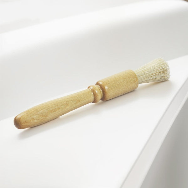 Coffee powder cleaning brush pig hair solid wood residue round head brush coffee machine bean grinder cleaning brush