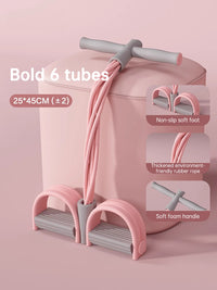 Multi 6 Tube Elastic Pedal Function Tension Rope Bands Fitness Sit Ups Exercises Elastics Tape Home Resistance Bands