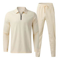 Men's casual sports suit with sleeves and long pants