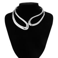 Exaggerated alloy twisted double-layer collar, sweet and cool style, minimalist choker bracelet