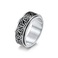 Nordic Norwegian Viking Triangle Rotatable Titanium Steel Ring for Men and Women Decompression Ring Handicraft