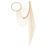 Sexy geometric U-shaped tassel single shoulder body chain, trendy hanging neck chain