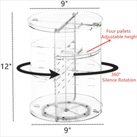 Rotating cosmetic storage box transparent desktop display rack dressing table makeup brush skincare product storage rack