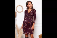 ملابس النساء الحوامل الأكثر مبيعًا في أوروبا وأمريكا، رقبة عميقة على شكل حرف V مطبوعة متعددة الألوان، أكمام 3/4 متقاطعة للرضاعة الطبيعية