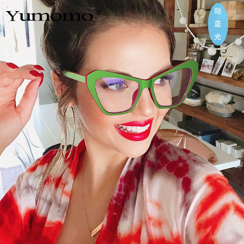 New Anti-Blue Light Large Frame Sunglasses Simple And Versatile Fashion Cat Eye Anti-Blue Light Glasses