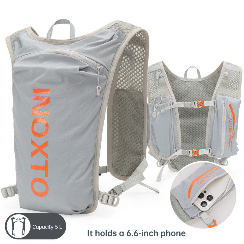 Running Bag 5L Outdoor Sports Lightweight Backpack Men's and Women's Trail Marathon Backpack Cycling Bag Water Bag Backpack