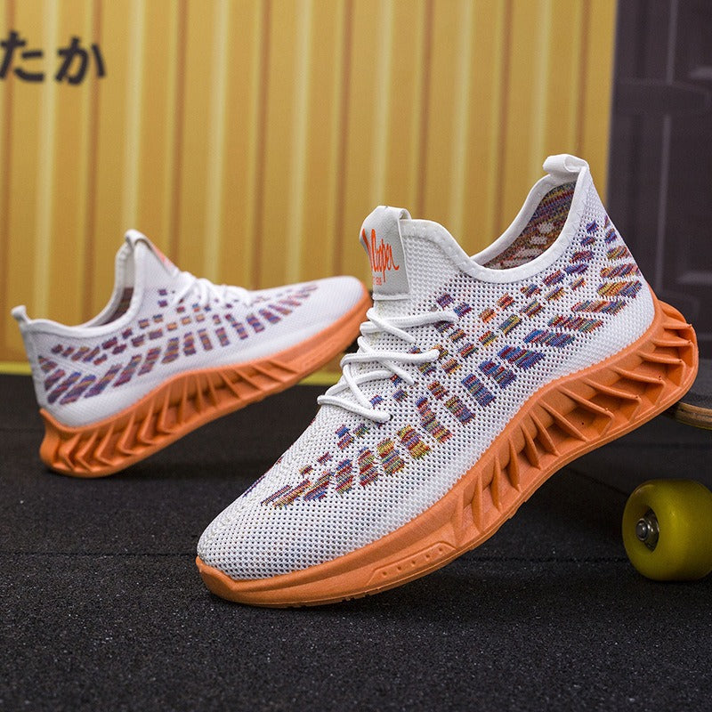 Men's Flying Weave Breathable Casual Shoes Korean Edition Trendy Running Shoes Fashion Student Shoes Sports Shoes