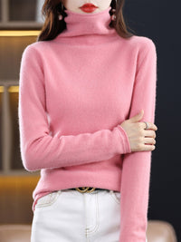 Woolen sweater, women's warm base sweater, fashionable long sleeved loose sweater, lapel top