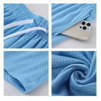 Sports Training Quarter Shorts Mens Over Knee Sports Pants Summer Training Fitness Two Layer Mesh Breathable Basketball Pants