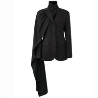 Scarf collar suit for autumn and winter, new variety of wearing methods, versatile and slimming design, casual jacket