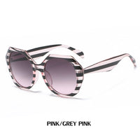 New Fashion Irregular Frame Sunglasses Ladies Ins Trendy Striped Large Frame Sunglasses